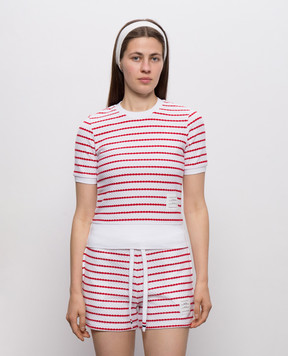 Thom Browne Белый топ в полоску FJS228AJ0268