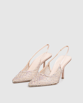 Le Silla Бежеві слінгбеки GILDA з кристалами 2299U080P1PPSAS