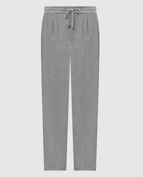 Brunello Cucinelli Штани сірі з вовни M038PE1710