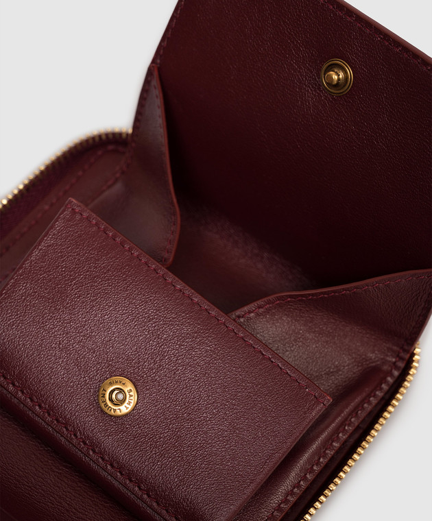 Saint Laurent Бордовий шкіряний лакований гаманець 862522AAGGC зображення 3