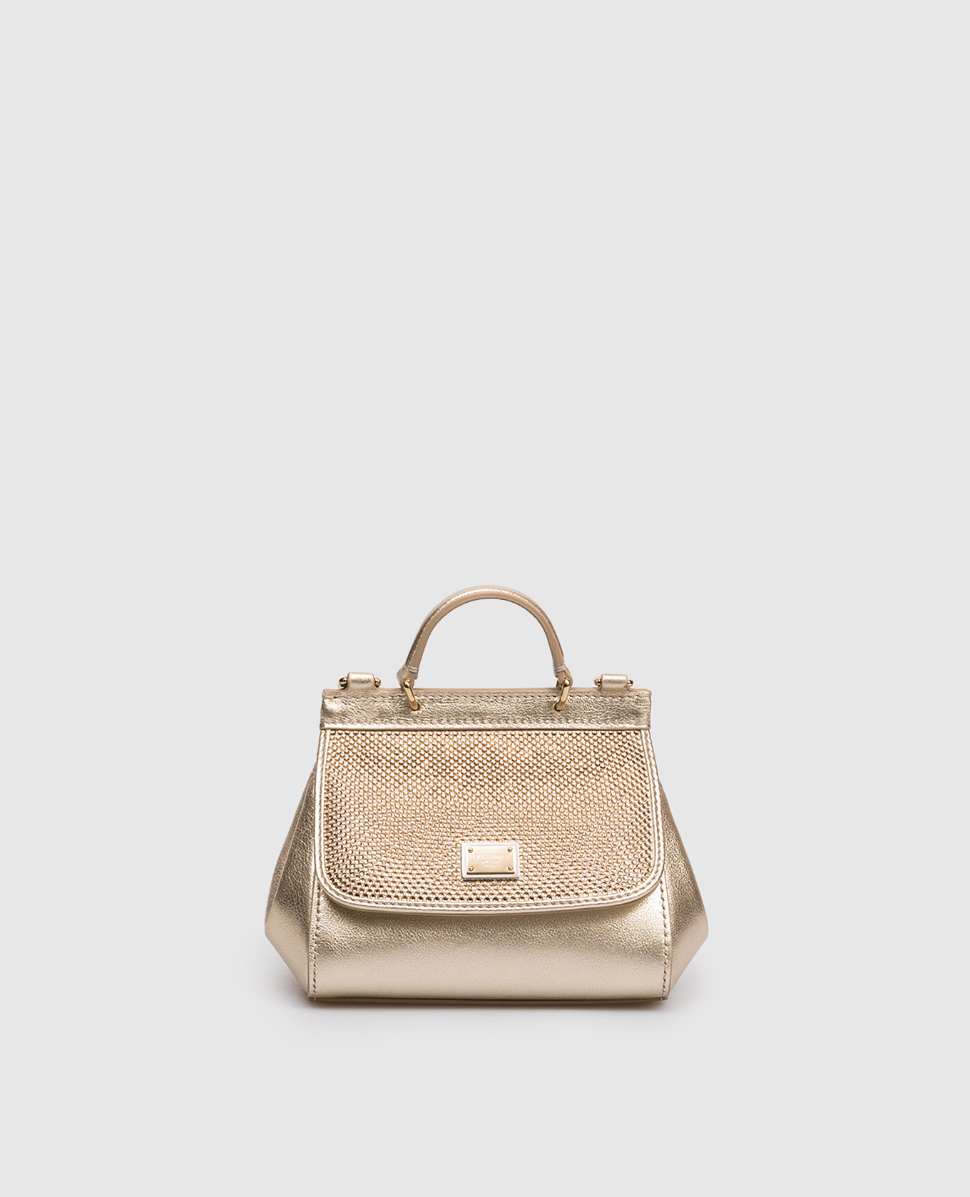 

Детская золотистая кожаная сумка Sicily с кристаллами, Золотистый, Сумки