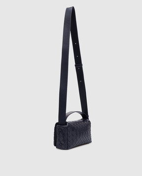 Bottega Veneta Синя шкіряна сумка крос-боді Intrecciato 857931V2HL0