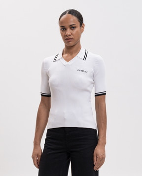 Off-White Білий топ з вишивкою логотипа 2FA00665T
