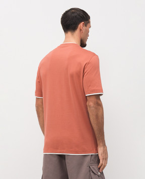Brunello Cucinelli Оранжевая футболка из хлопка M0B137427
