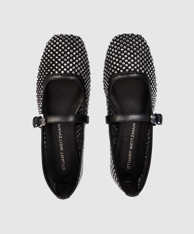 Stuart Weitzman Чорні балетки Bareitall з кристалами SN800 зображення 4
