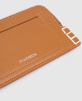 JW Anderson Коричневый кожаный картхолдер Loafer AC0437LA0224