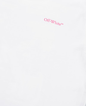 Off-White Дитяча біла футболка з принтом емблеми 44GAA001S26J005