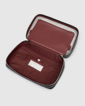 Brunello Cucinelli Чорний шкіряний несесер з тисненням логотипа MWRLBU441