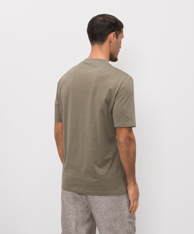Brunello Cucinelli Футболка цвета хаки с принтом M0B138521P изображение 4