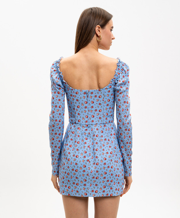 Dolce&Gabbana Блакитна сукня із шовком в принт F60HVTFSA79 зображення 4