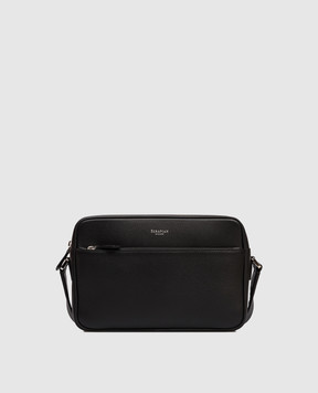 Serapian Чорна шкіряна сумка  East West з логотипом SRCMOMML735925A001