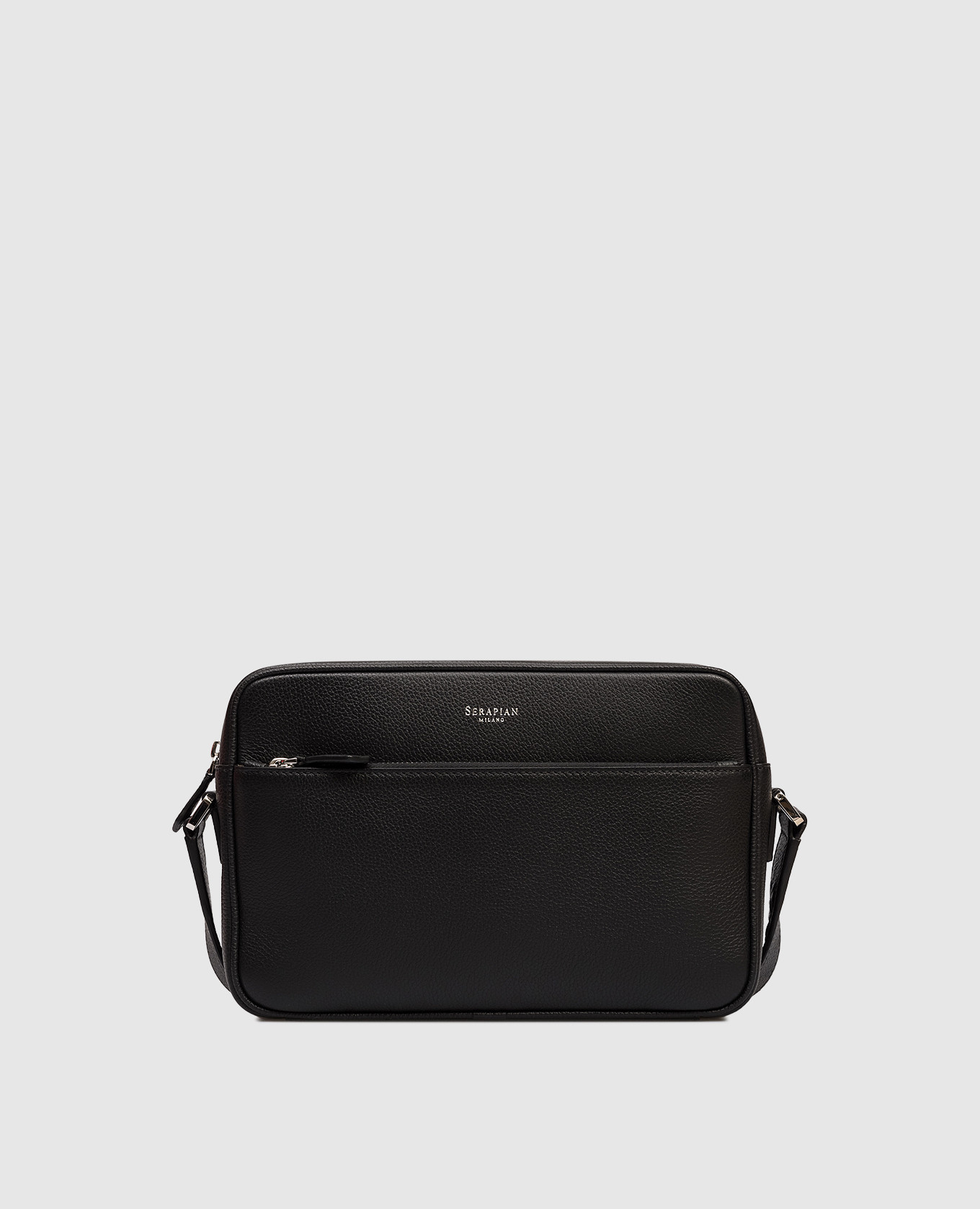 

Черная кожаная сумка East West с логотипом, Черный, Сумки через плечо