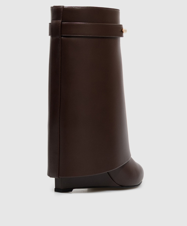 Givenchy Коричневі шкіряні чоботи Shark Pinch BE605LE1J7 зображення 3