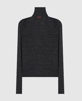 Off-White Сірий меланжевий гольф з принтом 2AD275F25JER001