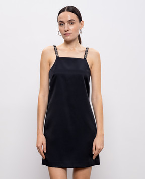 Twinset Чорна сукня міні з кристалами 261TP2411