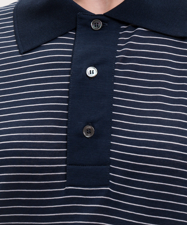 Ami Paris Синее поло в полоску UPL422JE0212 изображение 5
