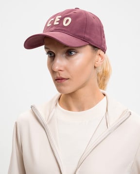 Max & Co Бордовая кепка с вышивкой MCLSIAMESE