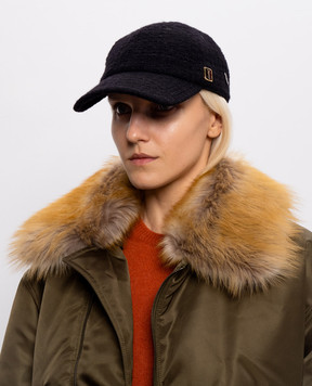 Saint Laurent Черная твидовая кепка CASSANDRE A003SA3YU38