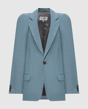 Maison Margiela MM6 Голубой жакет из шерсти S62BN0119M35884