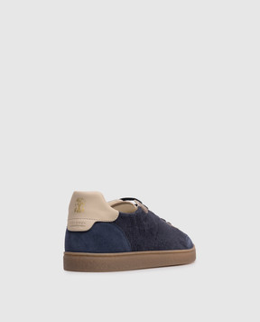 Brunello Cucinelli Сині комбіновані кросівки MZUTSGJ344