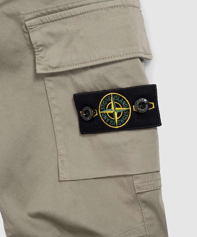 Stone Island Детские джоггеры-карго цвета хаки L2S163100006S00121012 изображение 3