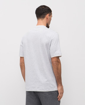 Brunello Cucinelli Серая меланжевая футболка прямого кроя M0B137427