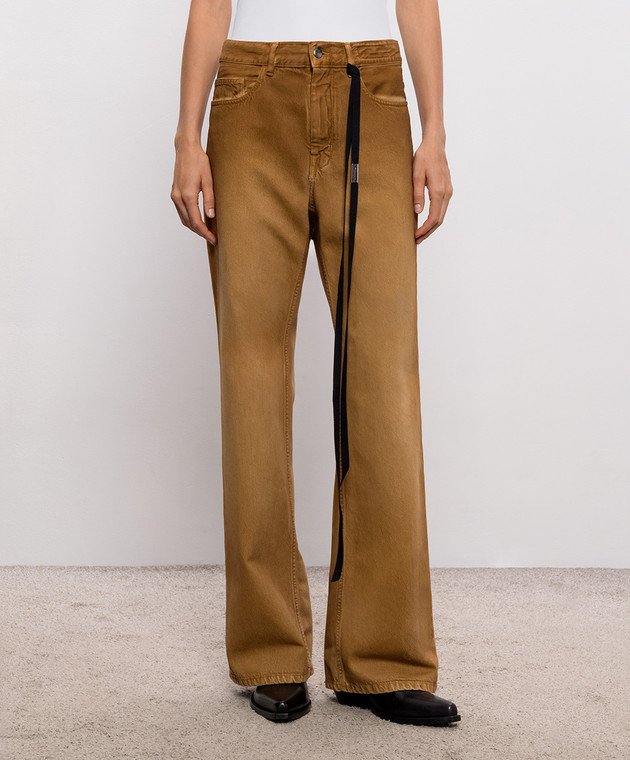 Ann Demeulemeester Коричневые джинсы клеш Genoveva B0013624FA756 изображение 4