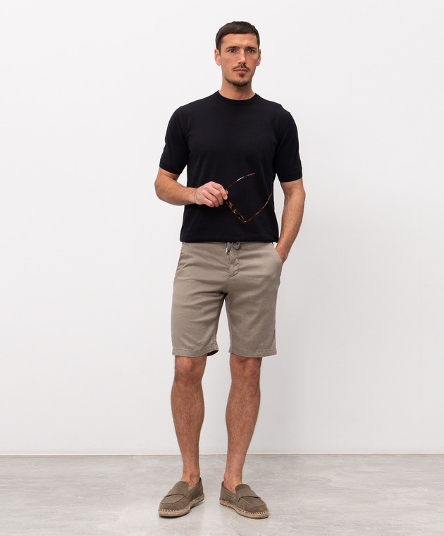 Marco Pescarolo Бежеві шорти з льоном CENITO5302 зображення 2