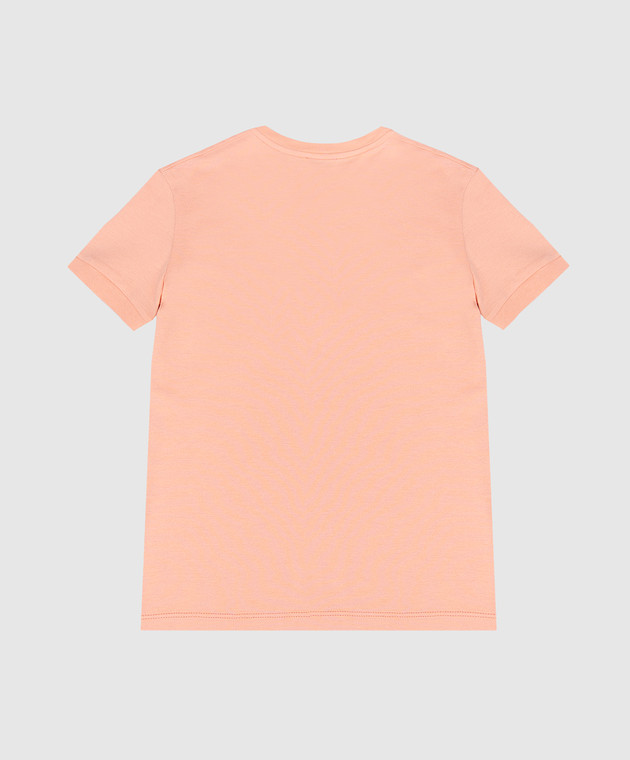 Dolce&Gabbana Дитяча рожева футболка з вишивкою монограми з кристалами L5JTNJG7PRV812+ зображення 2