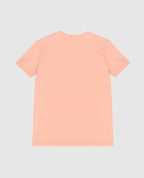 Dolce&Gabbana Детская розовая футболка с вышивкой монограммы с кристаллами L5JTNJG7PRV26