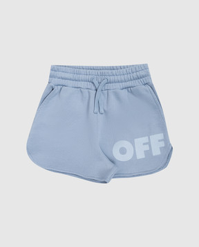 Off-White Детские голубые шорты с принтом Off 44GCI001S26F001