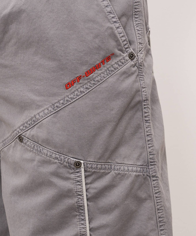Off-White Серые шорты с вышивкой логотипа 44XCS006S26F001 изображение 5