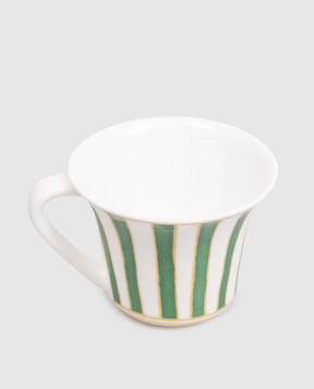 Geminiano Cozzi 1765 Біла порцелянова чашка для кави Striche Verdi e Oro TTCMI059036