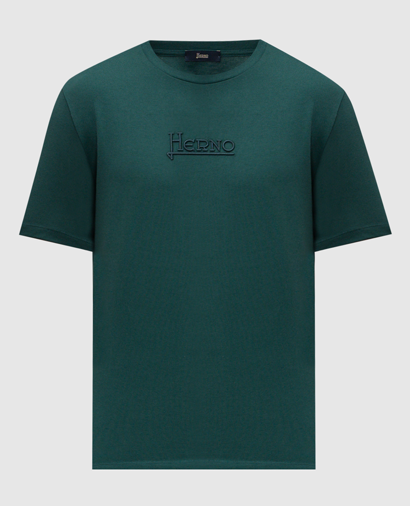 Зеленая футболка с вышивкой логотипа