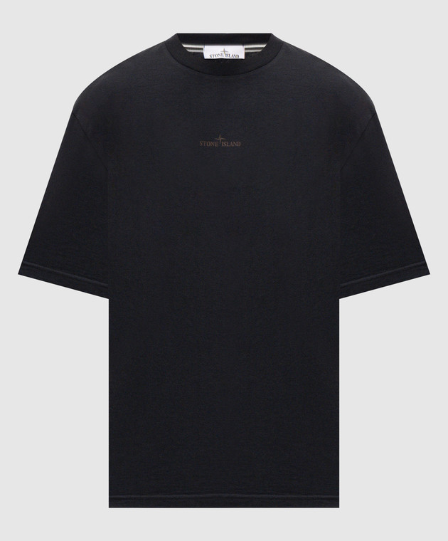 Stone Island Темно-синя футболка з принтом емблеми L2S152100001S0E19