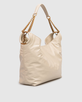 Saint Laurent Бежевая кожаная сумка HORTENSE 871222AAGOL