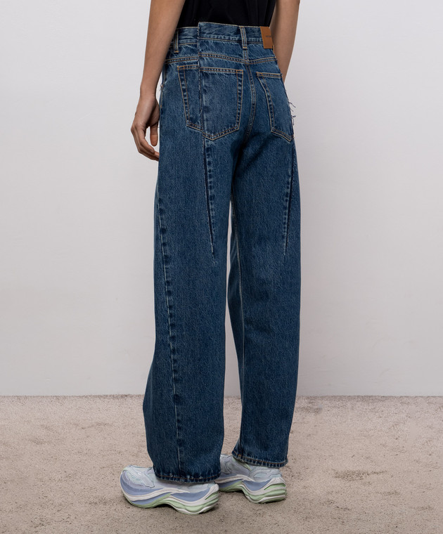 Vetements Синие джинсы с логотип патч MH27DJ085BL изображение 4