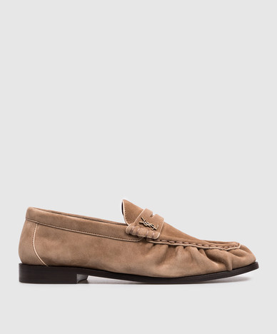 Коричневі замшеві глянцеві LE LOAFER