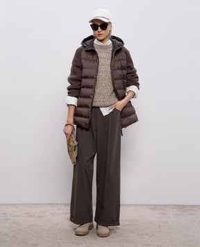 Brunello Cucinelli Коричневая комбинированная куртка MD5987779