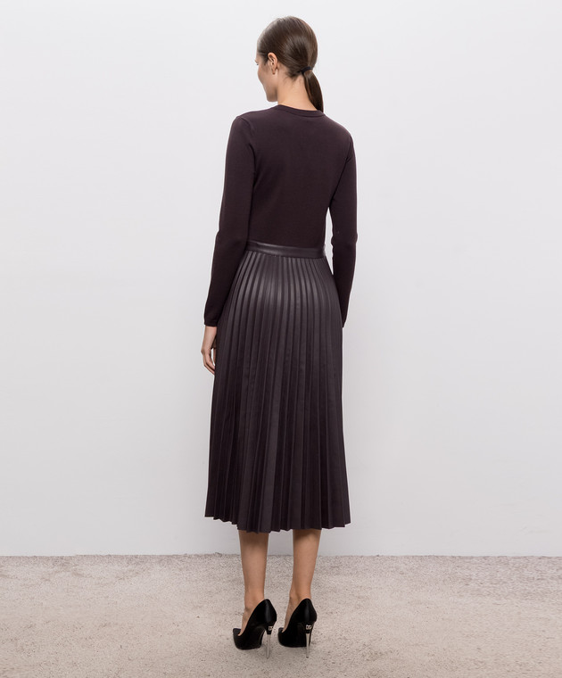 Twinset Коричнева сукня з плісуванням 262TT3430 зображення 3