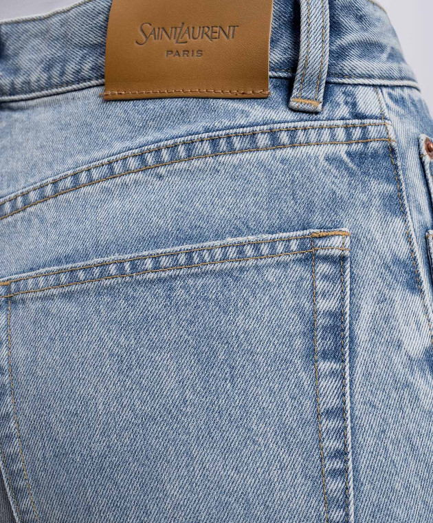 Saint Laurent Сині джинси з патчем логотипа 827965Y35AQ зображення 5