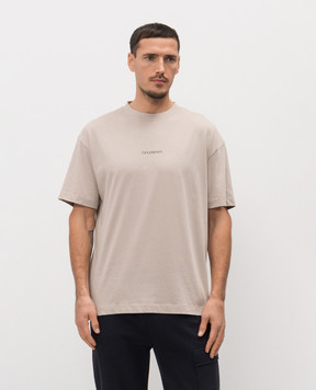 C.P. Company Бежева футболка з монограмою MTS087A005100W