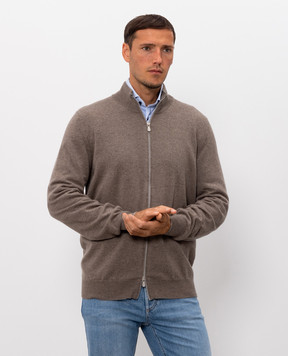 Brunello Cucinelli Кардиган коричневого кольору з кашеміру M2200106