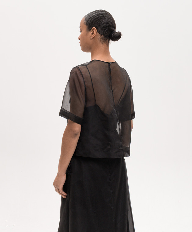 Ami Paris Черная блуза из шелка FTP834SE0039 изображение 4