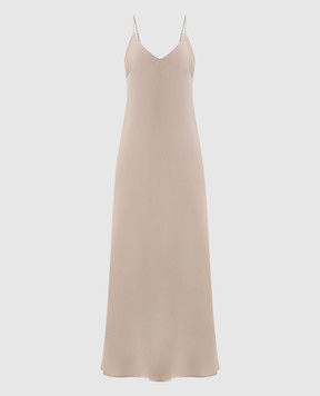 Allude Бежевое платье макси из шелка 26284004