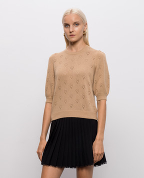 Twinset Бежевый топ с кашемиром 262TP3020