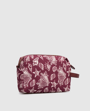 MANTERO 1902 Бордова косметичка Brenda з льоном 1083F0018G00880