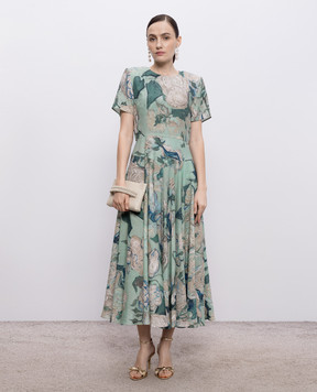 Givenchy Зеленое платье в принт BW22UR16QZ