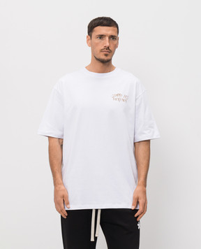 Comme des Fuckdown Біла футболка з брендовим принтом FMS6CFABM01939