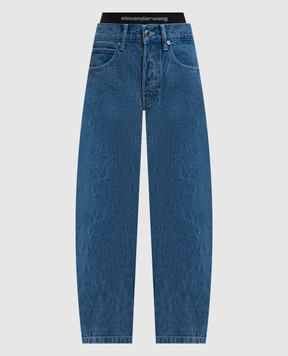 Alexander Wang Сині джинси-банани з логотипом 4DC1264967